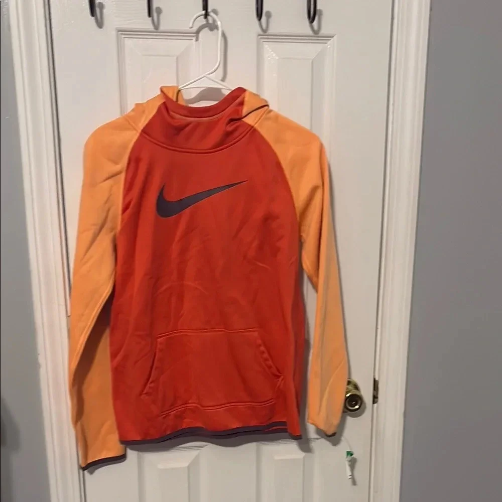 Nike Orange and Yellow Hoodie